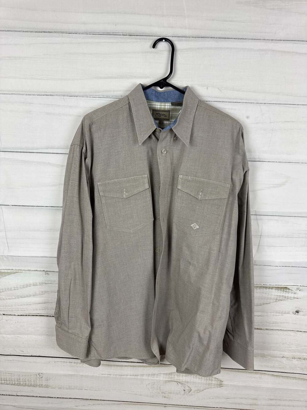 Roper Men's Brown 100% Cotton Long Sleeve Western Button Down Shirt XL